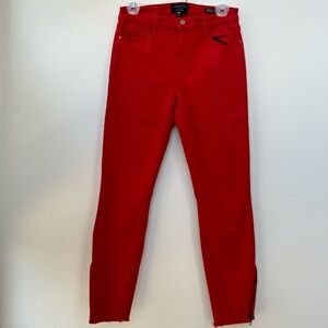 Red sanctuary denim skinny jeans with zipper ankle #denim